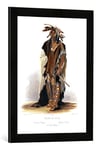 'Image encadrée de Karl Bodmer "wahk de ta-LI GE, A Sioux Warrior, plate 8 FROM VOLUME 2 OF' Travels in the Interior of North America ', engraved by par Prevost, 184, d'art dans le cadre de haute qualité Photos fait main, 40 x 60 cm, noir mat