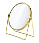 RIDDER Summer Make-Up Mirror, Cosmetic Mirror, Standing Mirror, Gold, with 5x Magnification, Handy | Modern