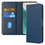 Aiziki Coque pour Redmi Note 13 5G, Etui Protection Housse Premium en Cuir PU, [Pochette de Portefeuille] [Fermeture Magnétique] [Etui à Rabat]- Bleu