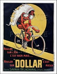 POSTER HQ 40x60cm d'une AFFICHE VINTAGE MICH VéLO/CYCLES "DOLLAR"