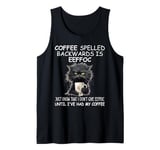 Coffee Spelled Backwards is Eeffoc Sign,Funny Cat Coffee Mug Tank Top