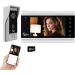 Gotrays - Interphone vidéo, sonnette vidéo wifi avec moniteur, sonnette filaire de 7 pouces, caméra hd 1080P, support Tuya, déverrouillage à