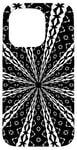 iPhone 15 Pro Star Effect Geometric Symmetrical Pattern White On Black Case