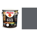 Peinture spéciale bois Gris graphite satin 2.5L ALPINA microporeux protège décor lessivable