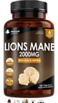 Lions Mane Mushroom Extract Supplement 2000mg - 365 Tablets - UK Made