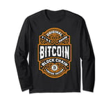 Bitcoin Cryptocurrency Funny Vintage Whiskey Bourbon Label Long Sleeve T-Shirt