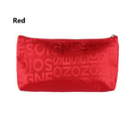Cosmetic Bag Toiletry Case Letters Zipper Red