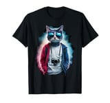 funny Photographer cute Cat animals Photography camera T-Shirt