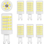 G9 LED-lampa Kallt Vit, 10W G9-lampa 6000K glödlampa, 6-pack