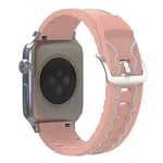 Apple Watch Series 4 44mm EKG-kuvioinen silikoninen kellonauha - Pinkki / Harmaa