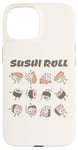 Coque pour iPhone 15 Mignon Kawaii Rouleau de Sushi Dessin animé Dessin animé Japonais Nourriture Anime