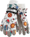 Gants de ski pour enfants, garçons et filles, gants d'hiver chauds 9-12 ans, gants de vélo, motif vaisseau spatial.[G853]