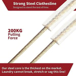 50M Gold Washing Line Rope Steel Core Laundry Clothes Lines Medical Grade PVC UK