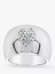 Milton & Humble Jewellery Pre-Loved 18ct White Gold 18 Stone Diamond Heart Cocktail Ring