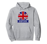 Hampshire - English county name Union Jack flag design Pullover Hoodie