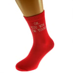 OK You Win I'm Yours Valentines Romantic Red Mens Socks UK size 5-12 - X6N302