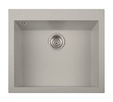 Évier en quartz de cuisine encastré PLADOS ON5610 baignoire simple 56 cm - Taupe Matt