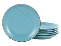 CreaTable, 22062, Série Nature Collection, 6 assiettes à dessert 21 cm BLUE