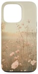 iPhone 13 Pro Pastel Pink Wildflower Landscape Aesthetic Vintage Floral Case