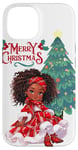 Coque pour iPhone 14 Fille noire magique à la peau brune, mélanine, sœur de Noël