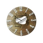 Rebecca Mobili Horloge Suspendue Horloge Blanche Marron, Moderne, Family Friends, Idée Cadeau - Dimensions: 50 x 50 x 4,5 cm (HxLxP) - Art. RE6583