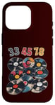 Coque pour iPhone 16 Pro Disque vinyle rétro 33 45 78 tr/min DJ ou amateur de musique