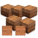 Clanmacy 55x Dalles de terrasse en bois d'acacia Mosaïque 30x30cm Dalle clipsable 5m² balcon jardin REVETEMENT EXTERIEUR EN PLANCHE