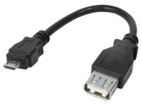 Adaptateur- USB 2.0 - USB A femelle - USB B micro prise male - 80mm - noir