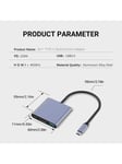 NADODO USB C-HDMI-sovitin 4K, USB Type C - HDMI-moniporttisovitin PD 100W USB 3.0, USB-C digitaalinen AV-moniporttisovitin Thunderbolt 3:lle, Prolle ja muille C-tyypin kannettaville - valkoinen - yksi koko