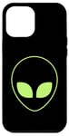 Coque pour iPhone 12 Pro Max Tête d'extraterrestre verte – drôle OVNI amateur d'alien style années 90 cosmique