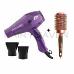Parlux 3200 Plus Turbo Hair Dryer Purple inc. 2 nozzles + Free Brush NEW MODEL