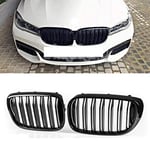 ZMMWDE Grille de calandre Avant Double pour Voiture Noir Brillant Brillant M ,pour BMW Série 7 G11 G12 16-19