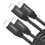 Câble USB C vers USB C 100W 3M (lot de 2),Câble de transfert de données USB 3.2 Gen 2X2 20Gbps Type-C PD 100W Cordon de charge rapide,pour Thunderbolt 3/4 MacBook Pro,iPad Pro,Galaxy