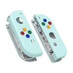 eXtremeRate Coque Customisé avec Bouton pour Nintendo Switch Joycon, Coque avec Bouton pour Nintendo Switch & Switch Modèle OLED Joycon, Coque de Console Non Incluse，Cyan Clair