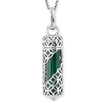 Engelsrufer , Collier à chaîne Argent Sterling Autre Forme Malachite Femme, Argenté, Länge: 50 cm - ERN-Heal-ML-M