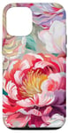 Coque pour iPhone 15 Pivoines Fleur Peinture À L'huile Style Art Design