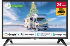 Smart Tv 24 Pouces(82Cm) 12V,Télécommande Bluetooth,Assistant Vocal,Miroir D`Écran,Idéal Camping,G24-Ah3Cf1D