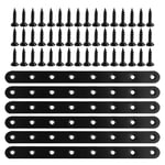 6 Pcs Plaque Perforée Noire Connecteurs plats Support de Plaque Perforée 244 x 19 x 3mm Plaque Fixation Metal Équerre Plate de Fixation Équerres Plates Support pour la Fixation de Meubles