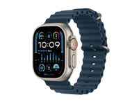 Apple Watch Ultra 2 - 49 Mm - Titan - Smart Klocka Med Ocean-Band - Fluoroelastomer - Blå - Handledsstorlek: 130-200 Mm - 64 Gb - Lte, Wi-Fi, Bluetooth, Uwb - 4G - 61.4 G