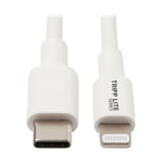 TRIPP LITE Eaton Tripp Lite Series USB-C to Lightning Sync/Charge Cable (M/M)  MFi Certified  White  3 ft. (0.9 m) - USB-kabel - 24 pin USB-C til