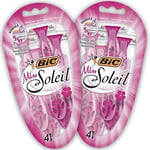 BIC Miss Soleil Women's Disposable Razors - Bundle of 2 Packs of 4