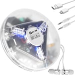 Discman Lecteur CD Portable avec Batterie Intégrée - Nouveauté - Écouteurs Fusion - Baladeur Lecteur CD pour Voiture,Mini Walkman CD,Compatible avec CD-R,CD-RW et MP3 - Transparent(Q759)