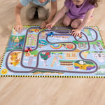 Melissa & Doug Race Around the World Tracks  Floor Puzzle and With 2 Cars