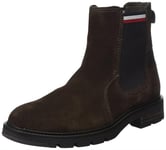 Tommy Hilfiger Homme Bottes Low Boot Corpoarte Suede Chelsea Daim, Marron (Cocoa), 44 EU