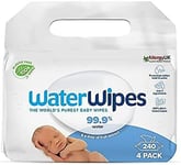 WaterWipes Baby Wipes 4x60 Pack Sensitive Newborn Biodegradable Unscented 99.9