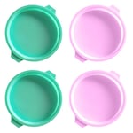 Rainbow Cake Mold, 4 Pcs Cake Tins Set Silicone Round Cake Moulds Baking Pan 6 & 8 Inch Pizza Molds for Birthday Party Anniversary(2 Pink + 2 Green) (8 inch)