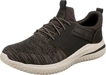 Skechers Men's DELSON 3.0 CICADA Sneaker, Olive Knitted Mesh We/Synthetic, 7 UK