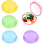 Shining House - Petit Pilulier Boîte 5 Pcs Portable Mini Voyage Pilulier Médicament Organisateur Transparent Rond Vitamine Conteneur pour Les Voyages