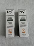 2 x No7 Future Renew UV Defence Shield SPF 50 Damage Protection 50ml NEW BOXED