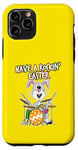 Coque pour iPhone 11 Pro Batteur de Pâques en forme de lapin jouant à la batterie